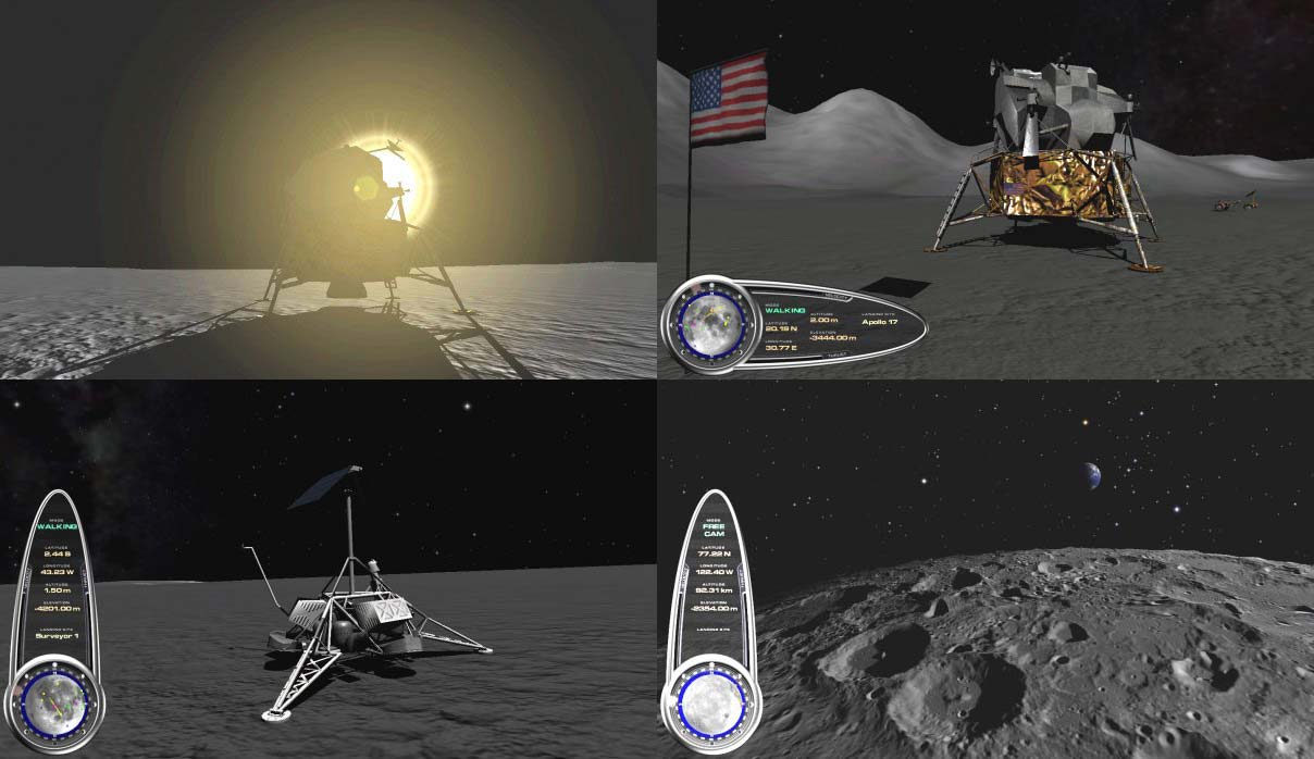 Lunar Explorer, circa 2002. One of my primary contributions to Lunar Explorer was the real-time, planetary-scale terrain rendering system based on ROAM (real-time optimally adapting mesh) .