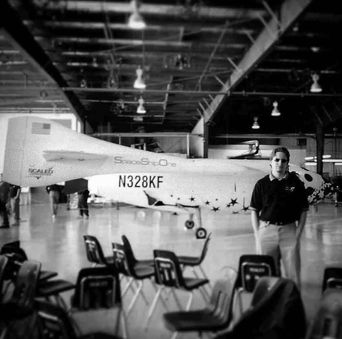 Me with SSO at the Scaled Composites main hanger.